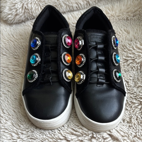 Kurt Geiger Kids Black Sneakers with Colorful Gems - Picture 1 of 8